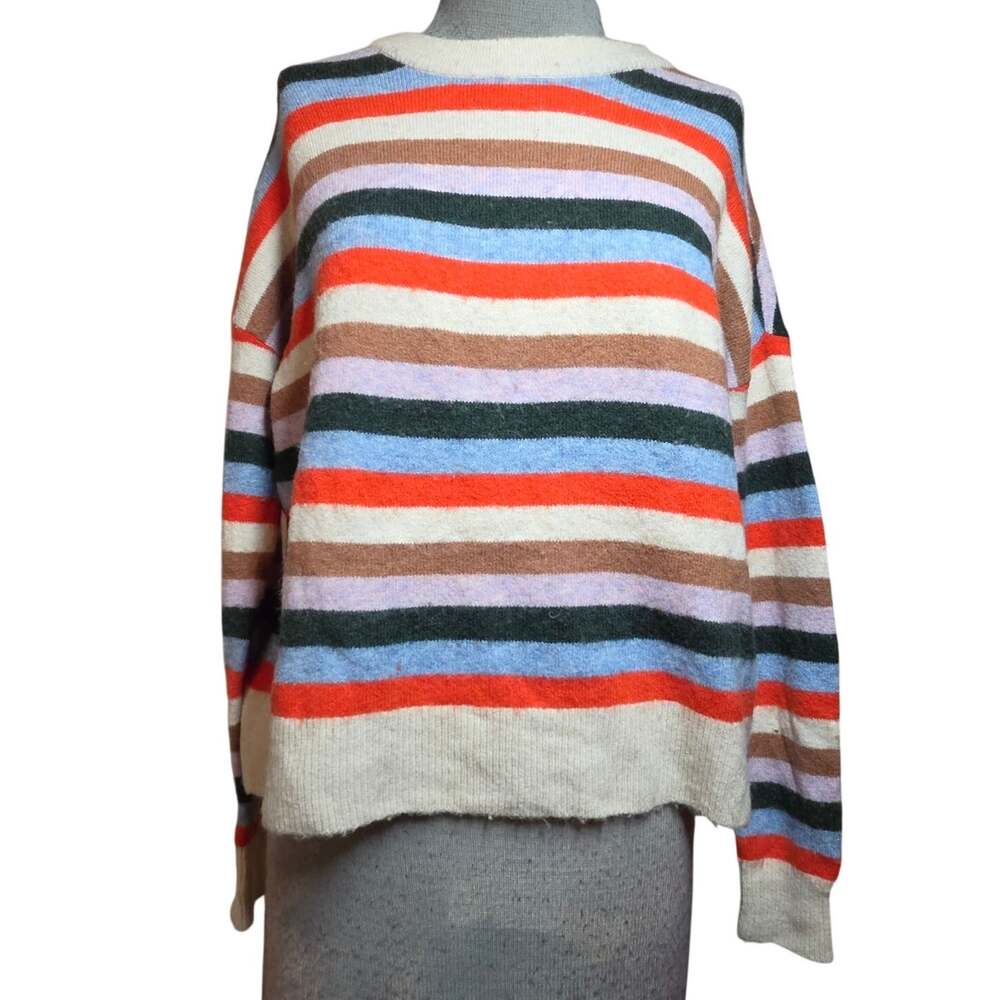 Merino Wool and Alpaca Blend Striped Sweater Size XS